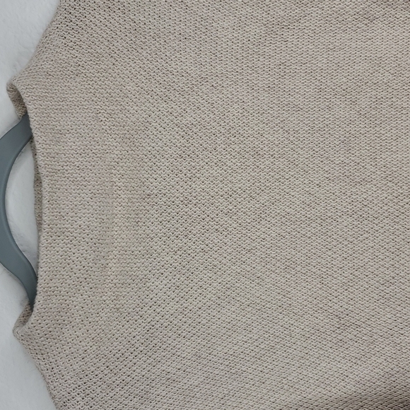 Anthro Moth sweater mock neck cutout long sleeves womens taupe size medium - Picture 2 of 12